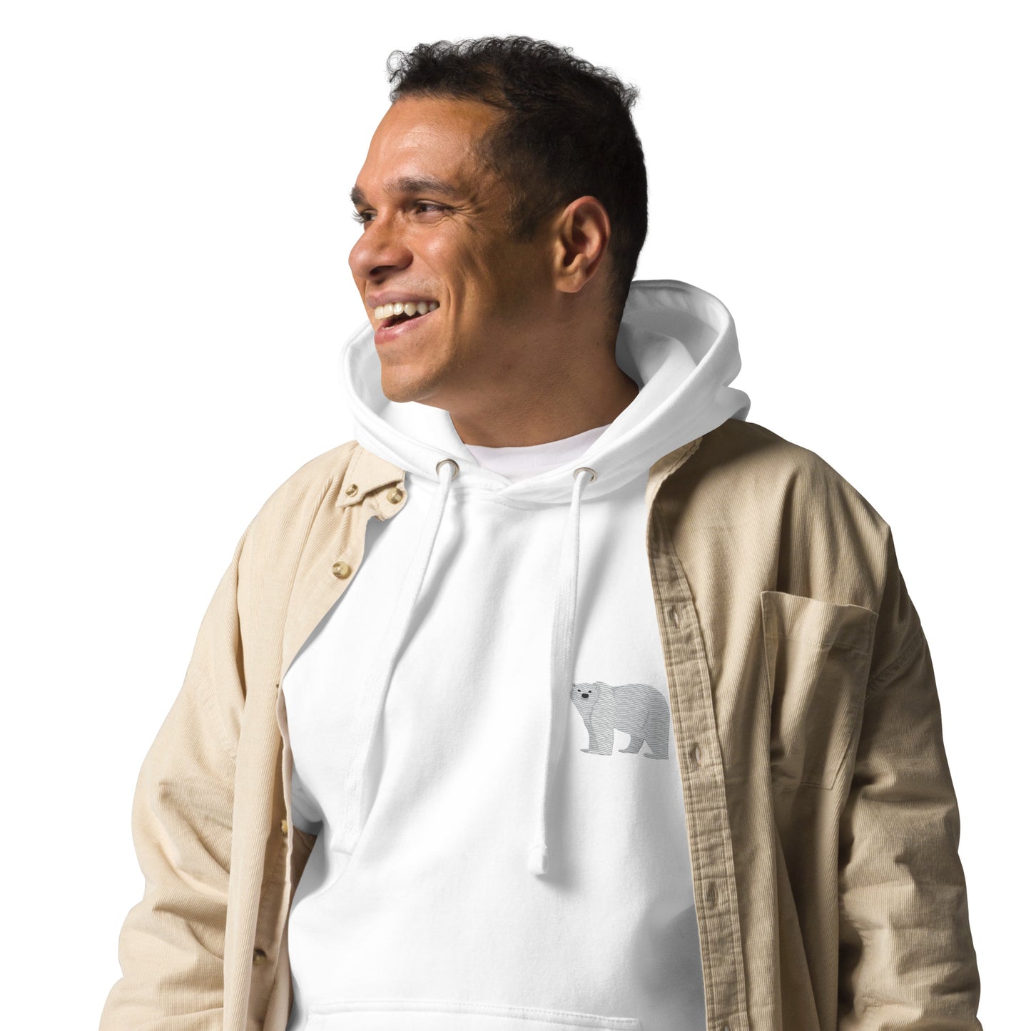 Think Ocean Polar Bear Aspirations Cotton Blend Embroidered Hoodie