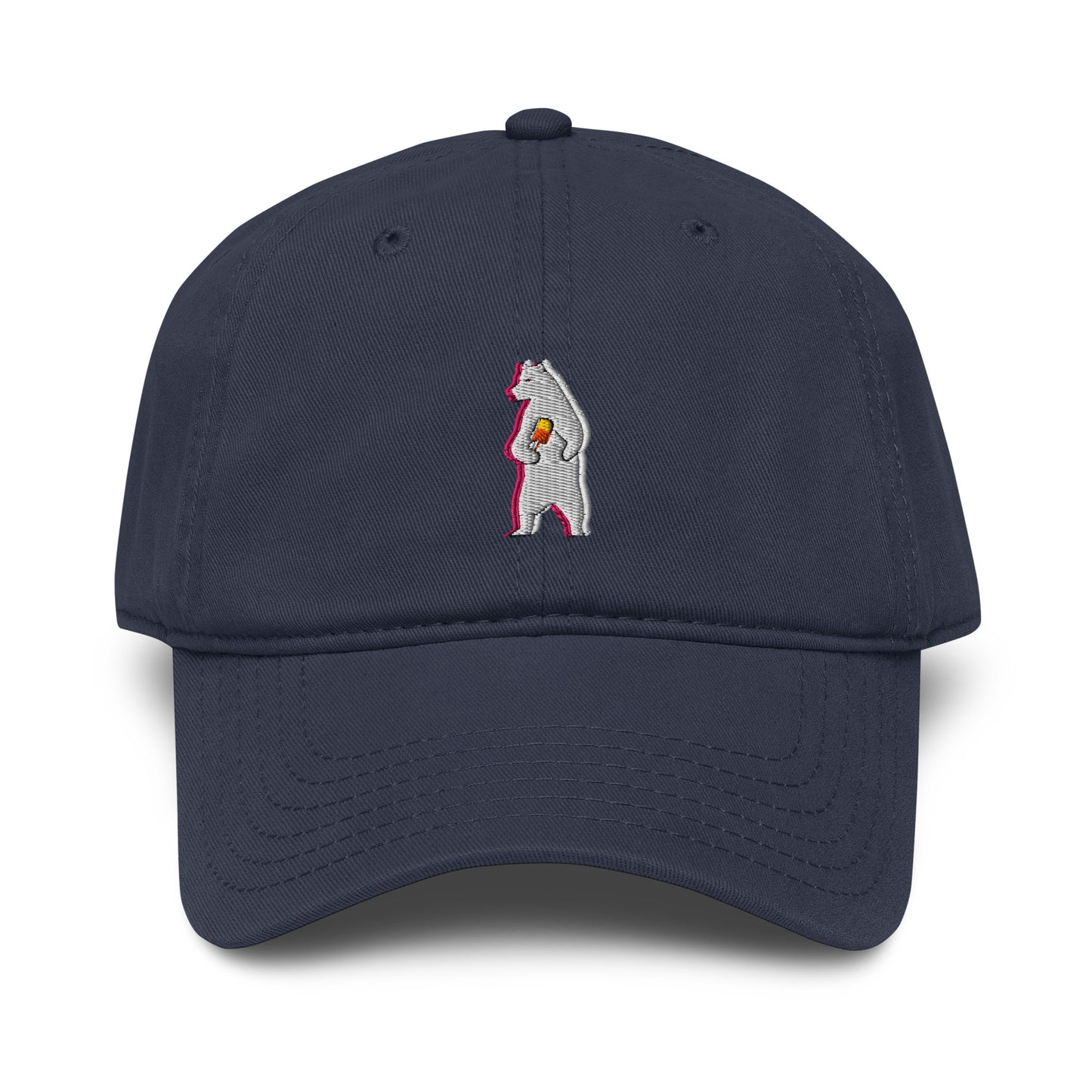 Polar Bear Day Out In The Wild Organic Cotton Embroidered Baseball Cap