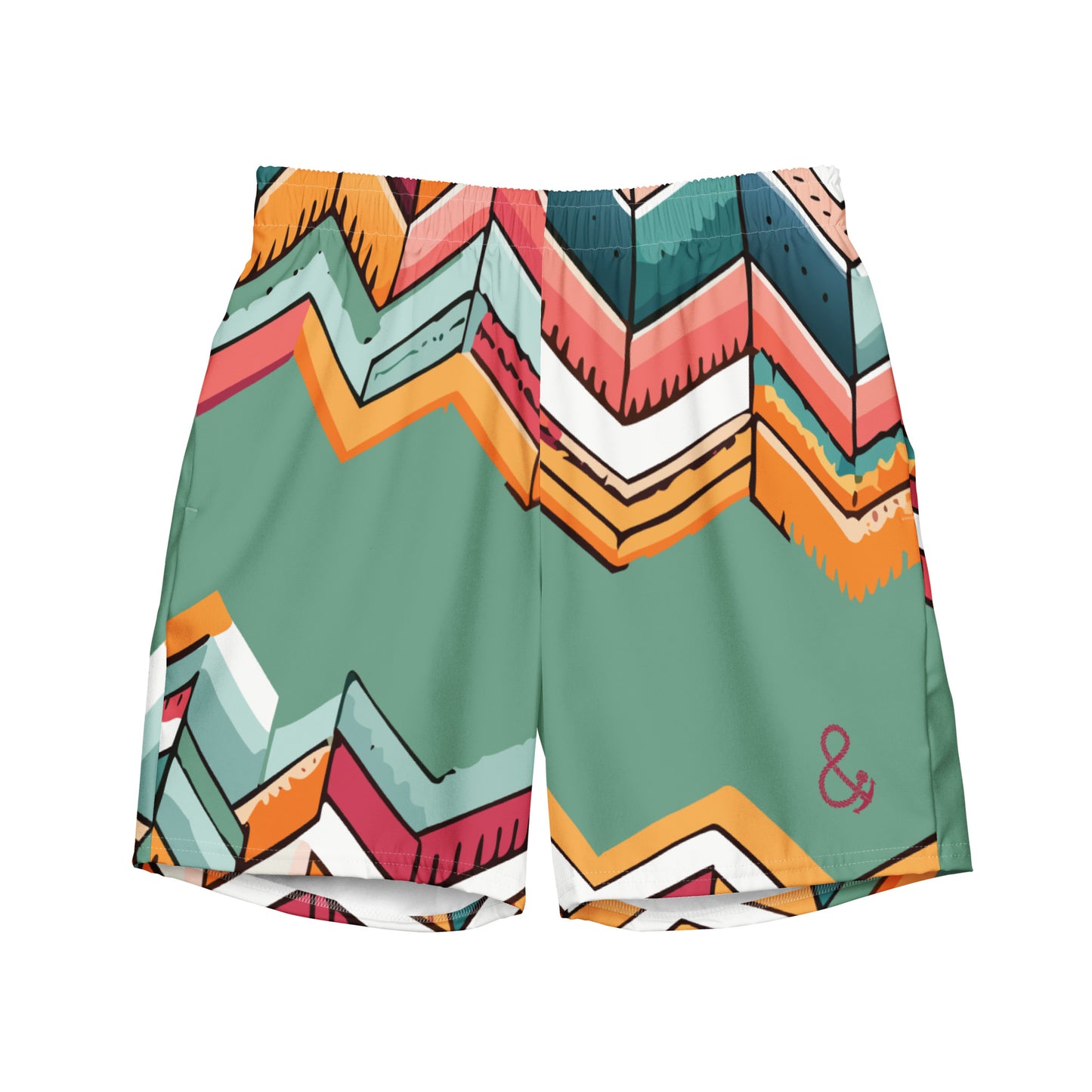 Vibrant Motif Pattern Recycled Fabric Swim Shorts