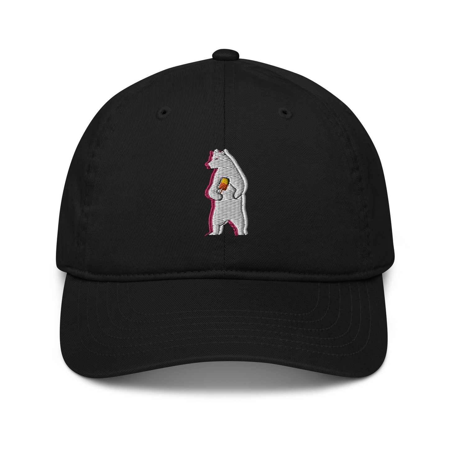 Polar Bear Day Out In The Wild Organic Cotton Embroidered Baseball Cap