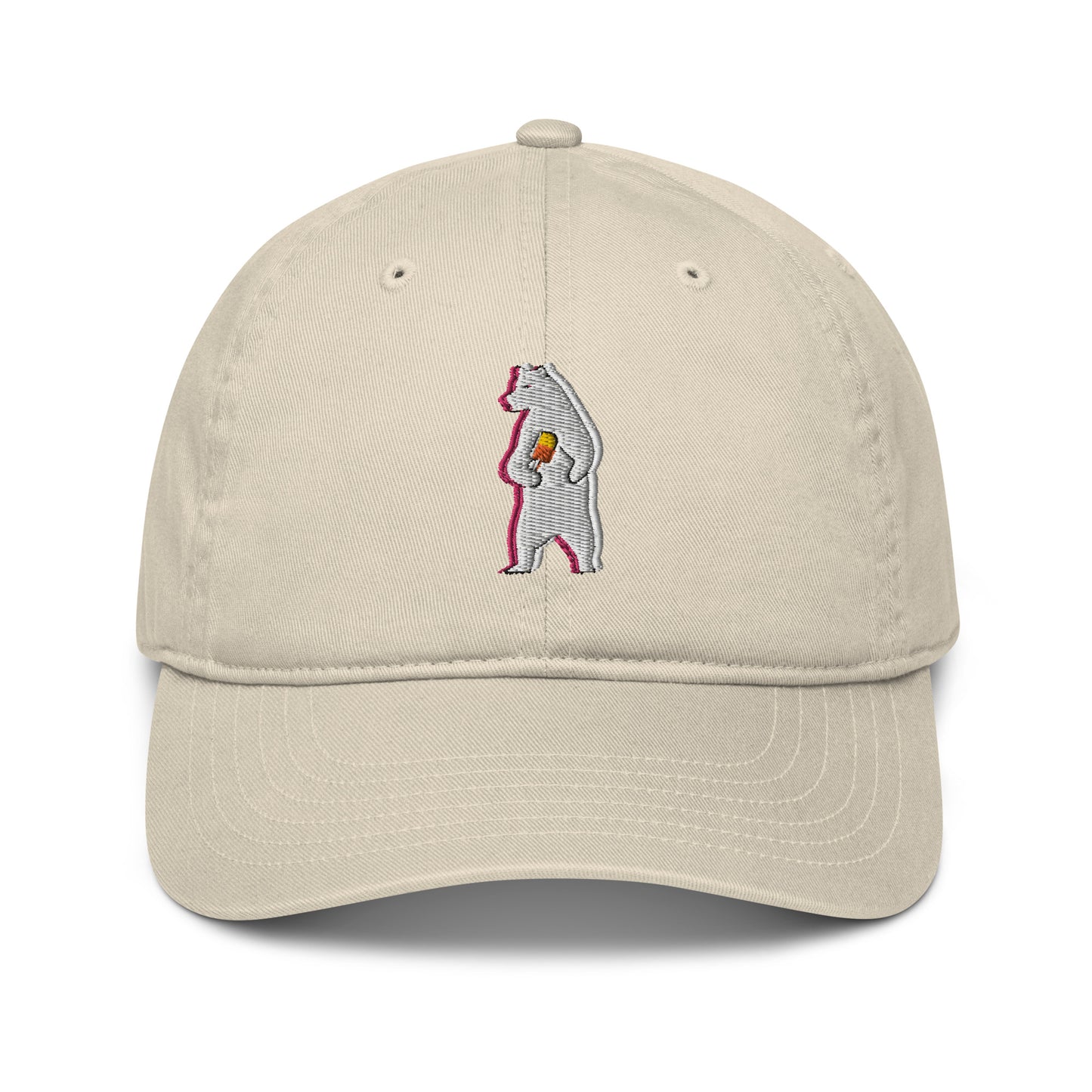 Polar Bear Day Out In The Wild Organic Cotton Embroidered Baseball Cap