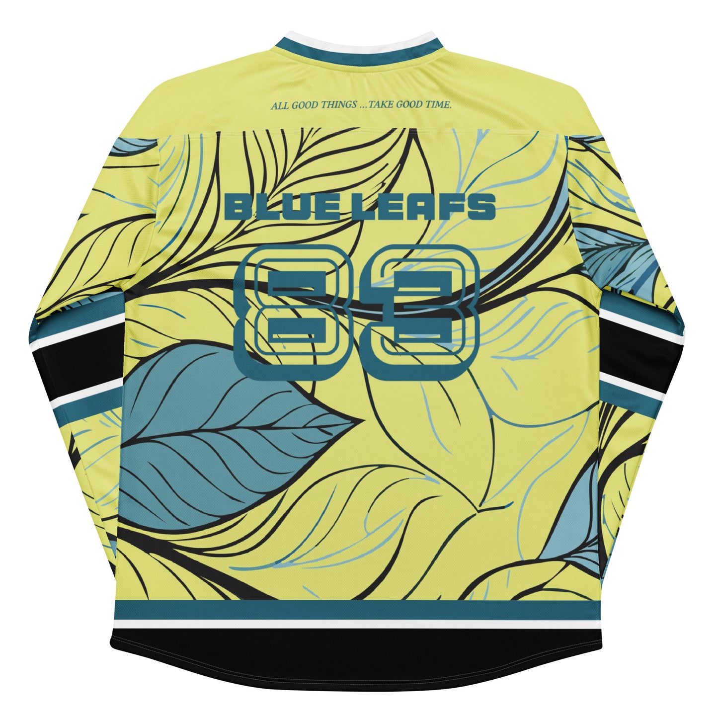 Exotic Leaves Pattern Recycled Fabric Hockey Jersey (#83)