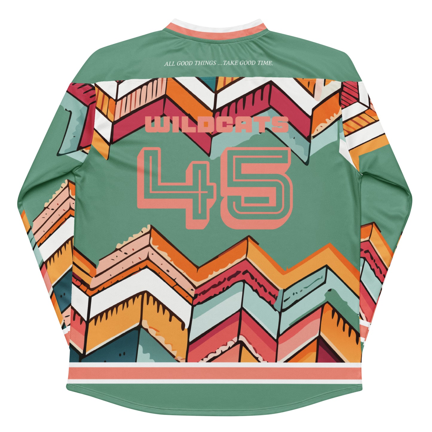 Vibrant Motif Pattern Recycled Fabric Hockey Jersey (#45)