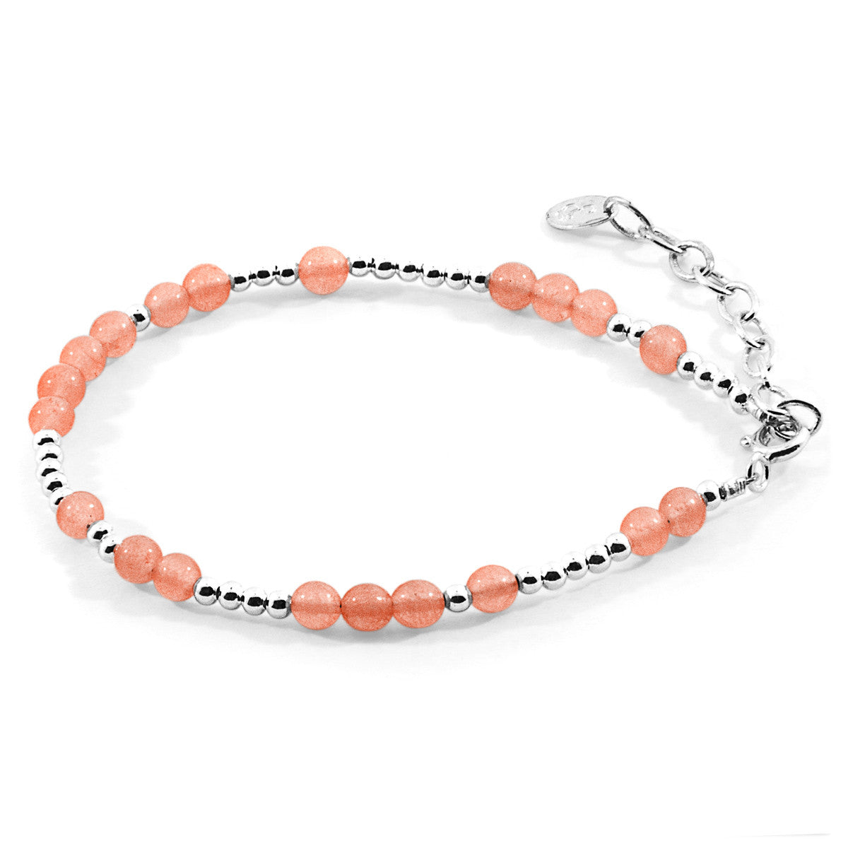 Anchor & Crew Orange Agate Lucia Silver and Stone Bracelet
