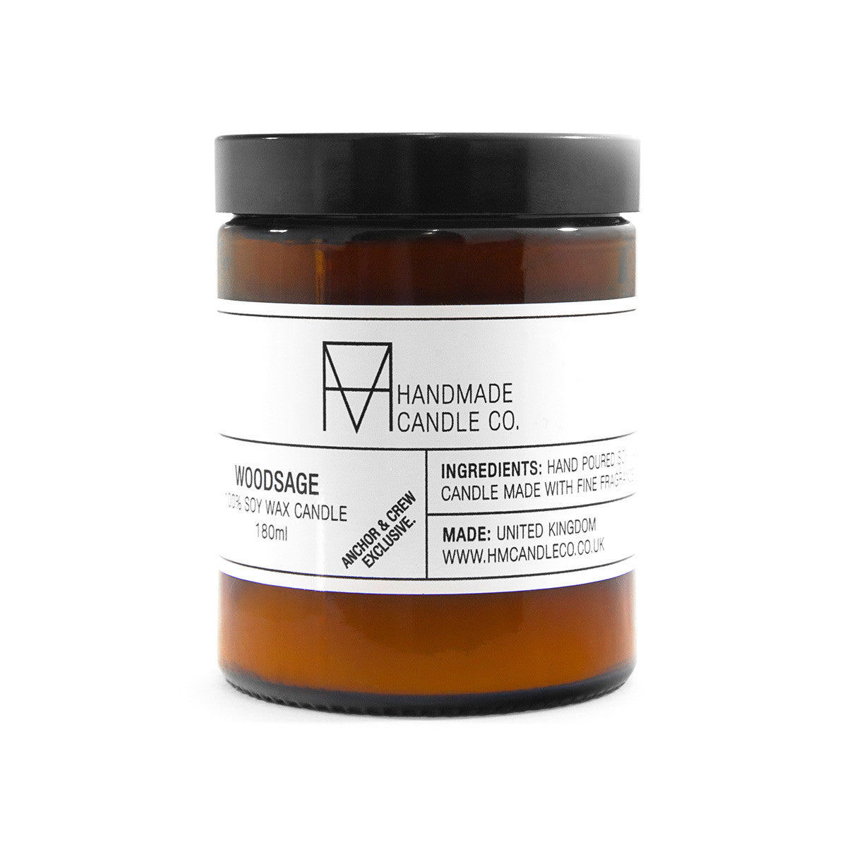 Anchor & Crew Woodsage Scented Soy Wax Candle 180ml Bottle