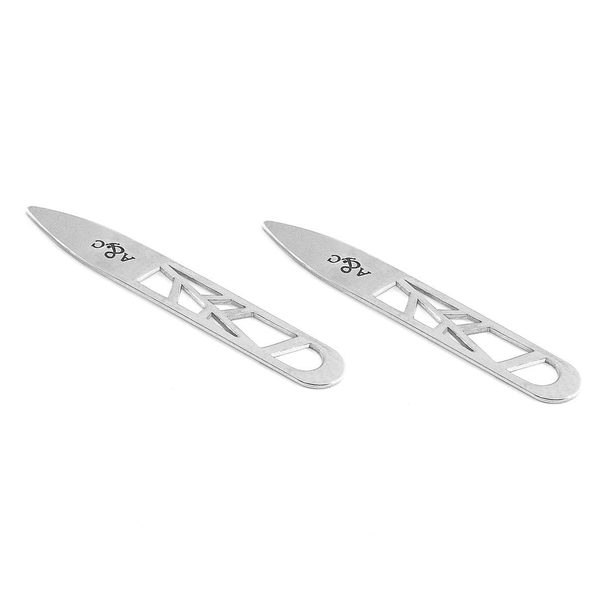 Anchor & Crew Arugam Stencil Silver Collar Stay Pair