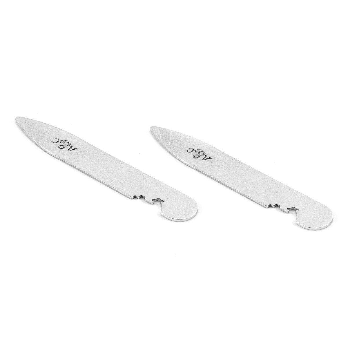Anchor & Crew Axton Anchor Cutout Silver Collar Stay Pair