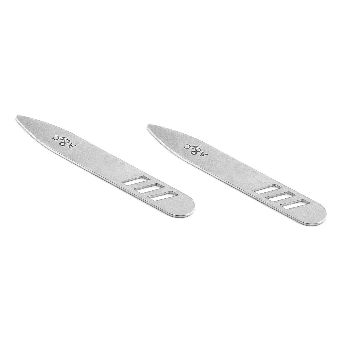 Anchor & Crew Brady Tri-Stripe Silver Collar Stay Pair