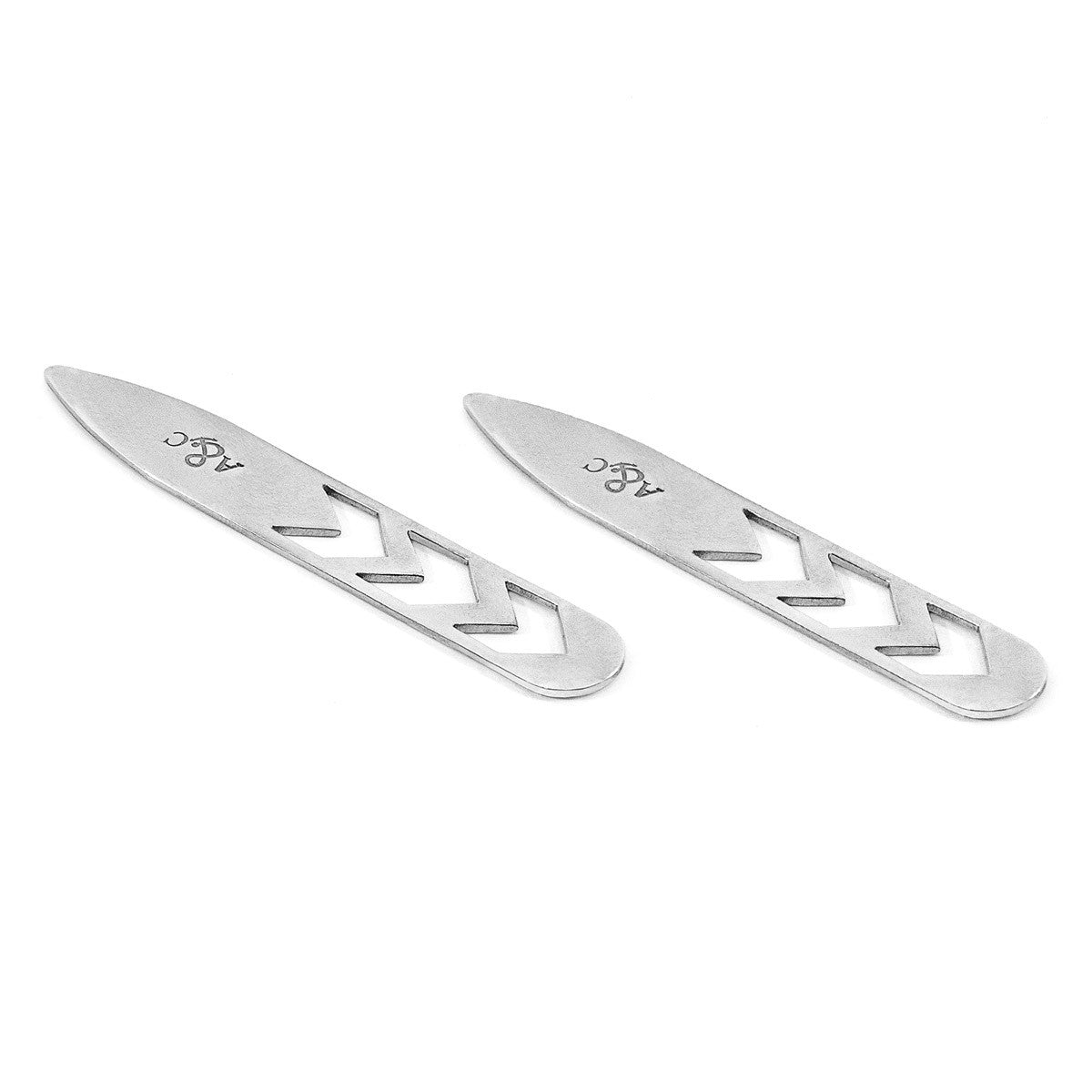 Anchor & Crew Montanita Chevron Silver Collar Stay Pair