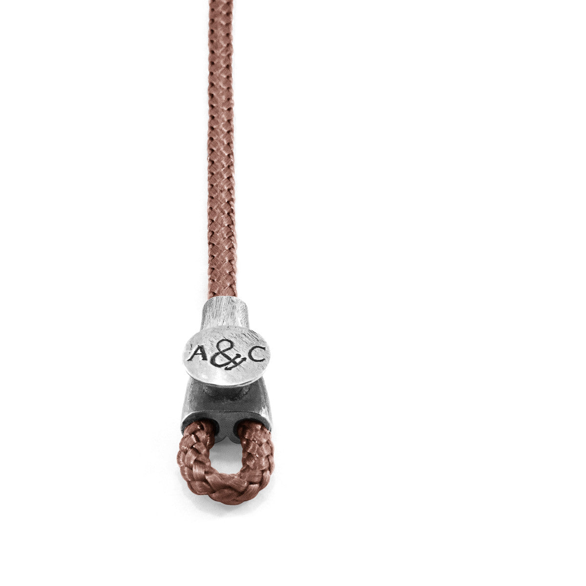 Anchor & Crew Copper Pink Dundee Silver and Rope Bracelet