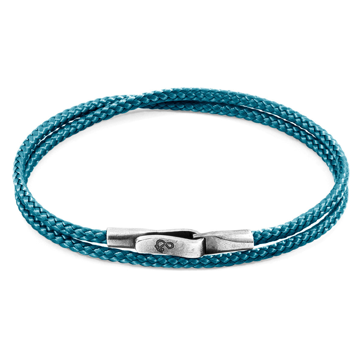 Anchor & Crew Ocean Blue Liverpool Silver and Rope Bracelet