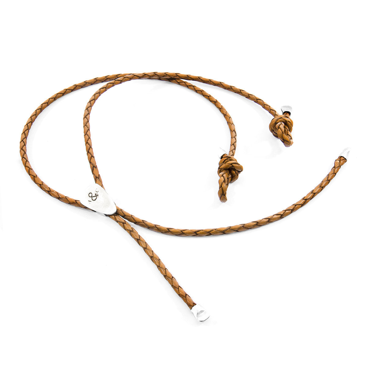 Anchor & Crew Light Brown Pembroke Silver and Braided Leather Eyewear Strap