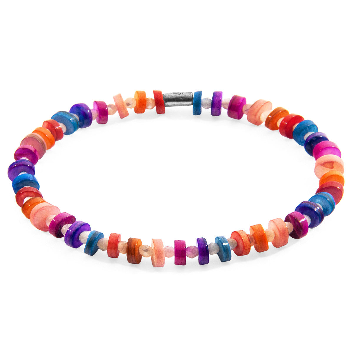 Anchor & Crew Multicoloured Alice Silver and Freshwater Shell SKINNY Bracelet