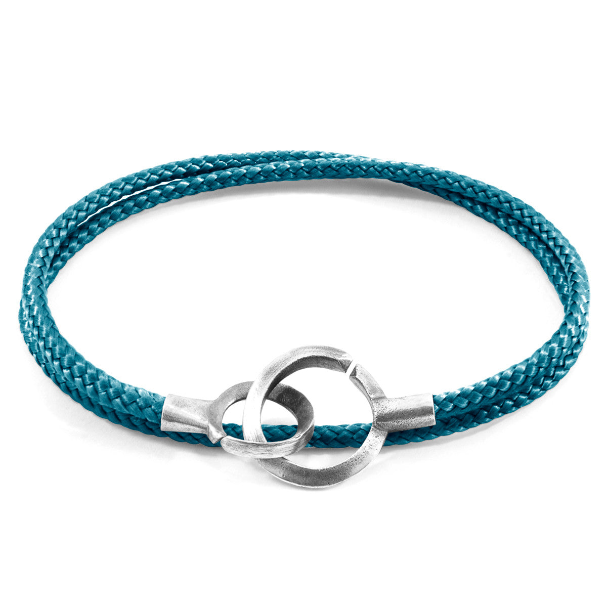 Anchor & Crew Ocean Blue Montrose Silver and Rope Bracelet