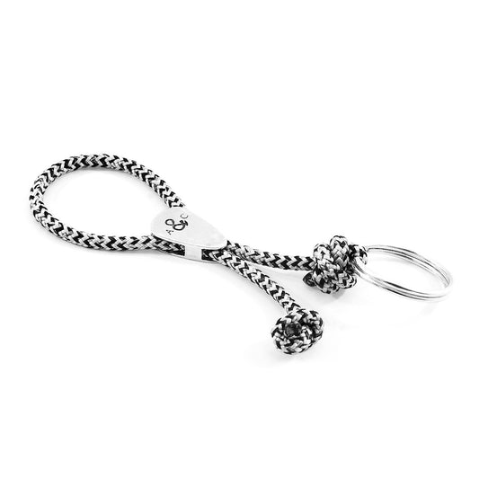 Anchor & Crew White Noir Pembroke Everyday Carry Silver Keyring