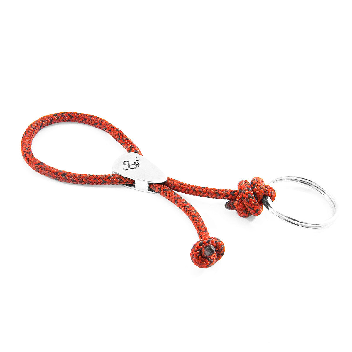 Anchor & Crew Red Noir Pembroke Everyday Carry Silver Keyring