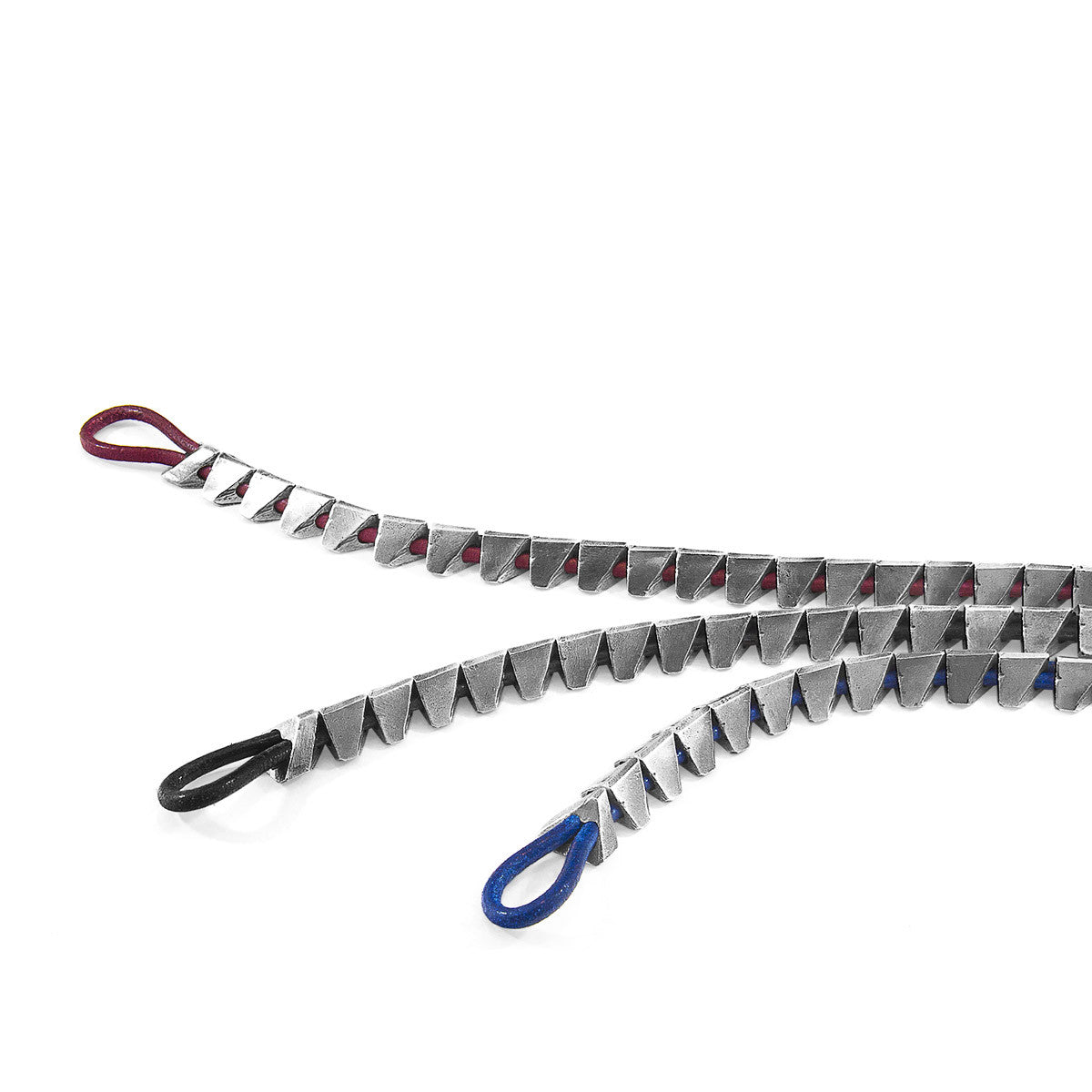 Anchor & Crew Brixham Maxi Silver and Round Leather Bracelet