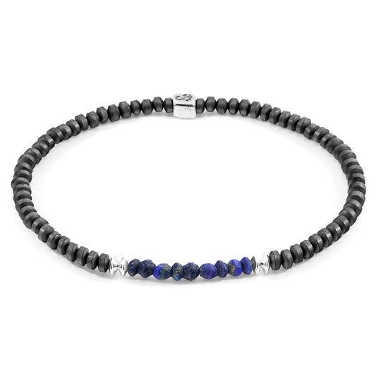 Anchor & Crew Blue Lapis Lazuli Paralana Silver and Stone Bracelet