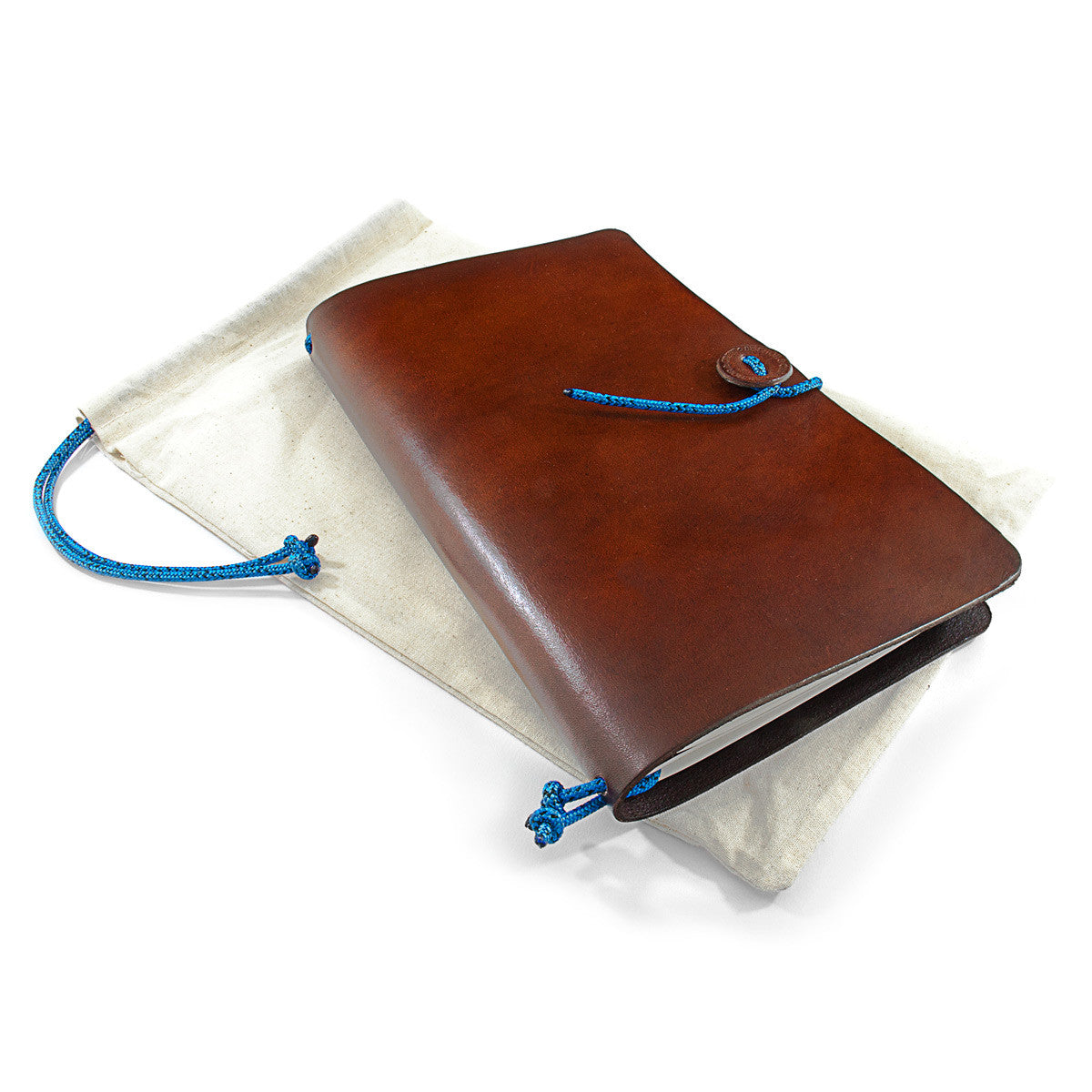 Anchor & Crew Brown Medium Travellers Leather and Blue Noir Rope Journal
