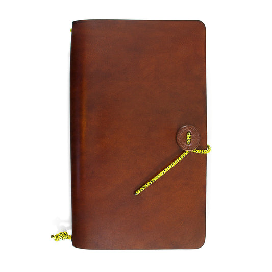 Anchor & Crew Brown Medium Travellers Leather and Yellow Noir Rope Journal