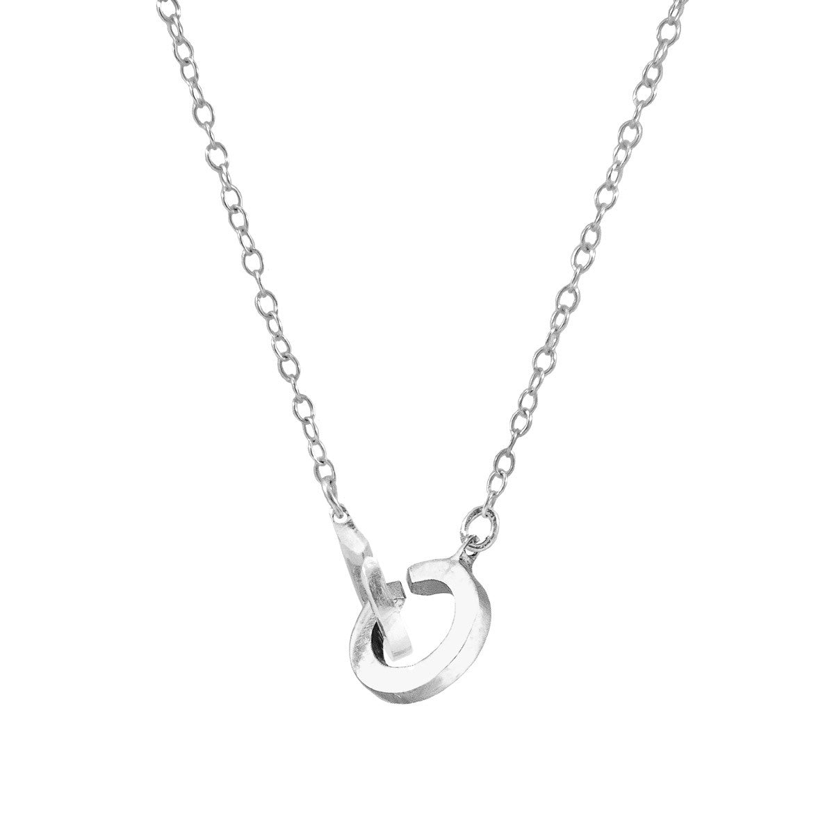 Anchor & Crew Twin Circle Link Paradise Silver Necklace Pendant