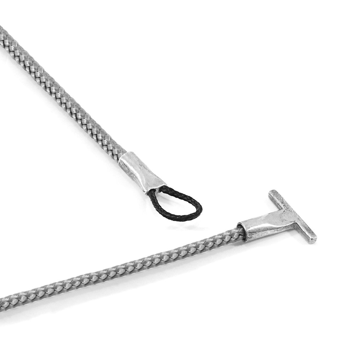 Anchor & Crew Classic Grey Cambridge Silver and Rope Bracelet