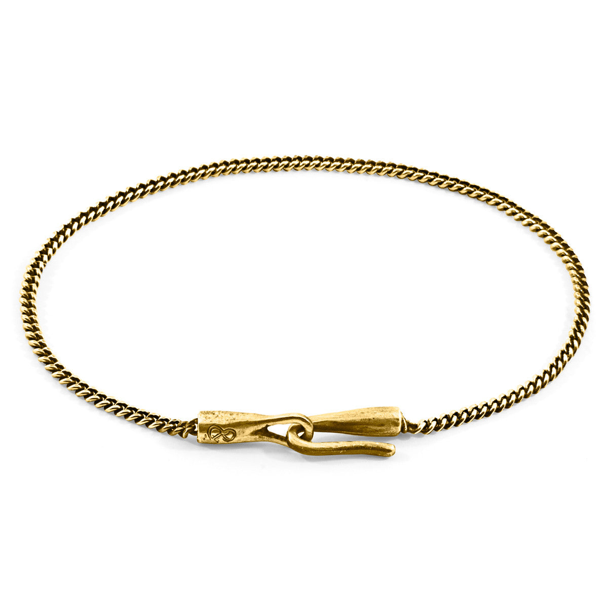 Anchor & Crew Crossjack Sail 9ct Yellow Gold Chain SKINNY Bracelet