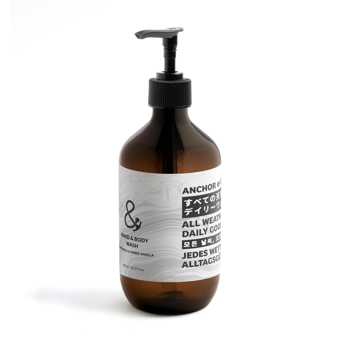 Patchouli & Amber Vanilla Natural Hand and Body Wash (490ml)