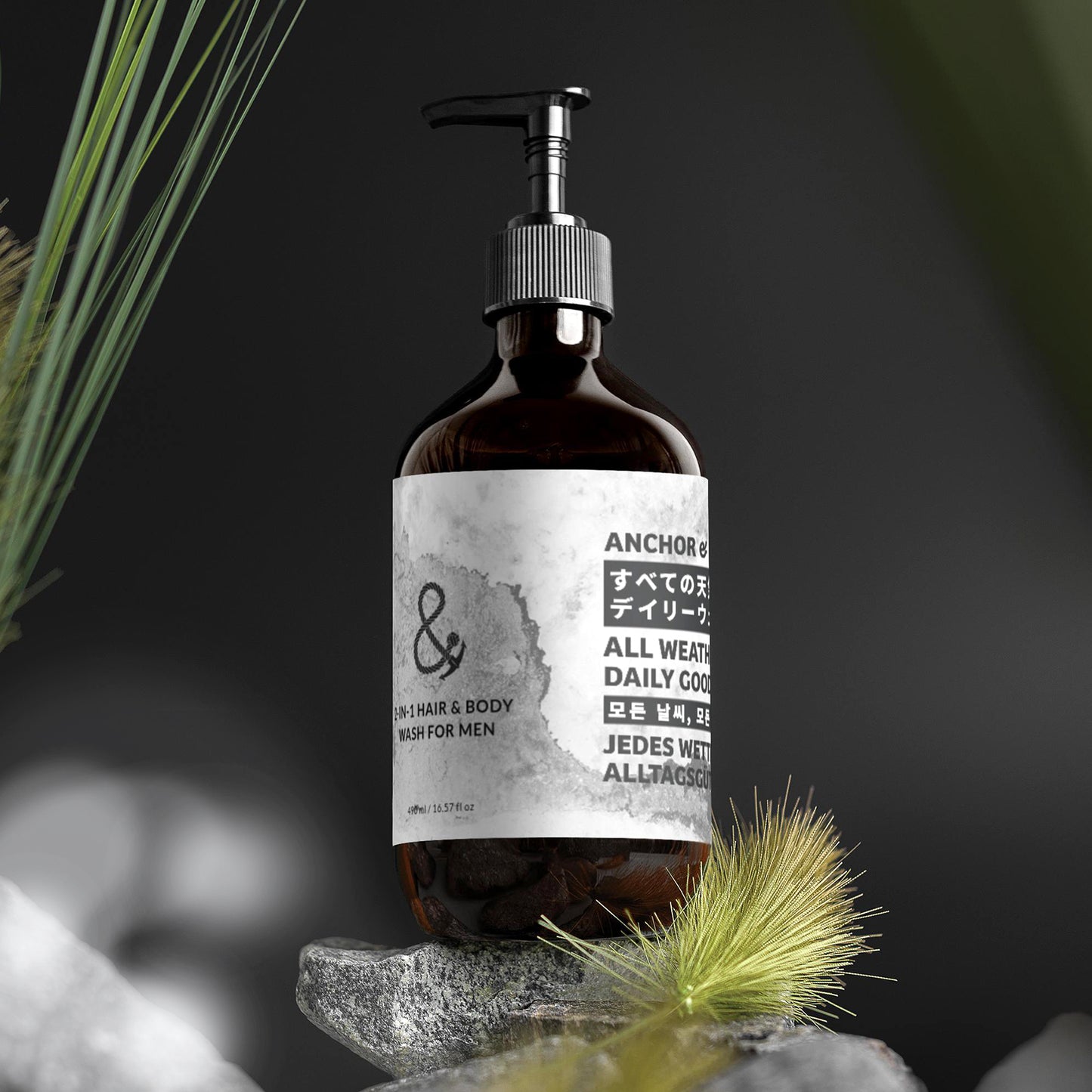 Woody and Green Noted Mens 2-In-1 Natural Hair and Body Wash