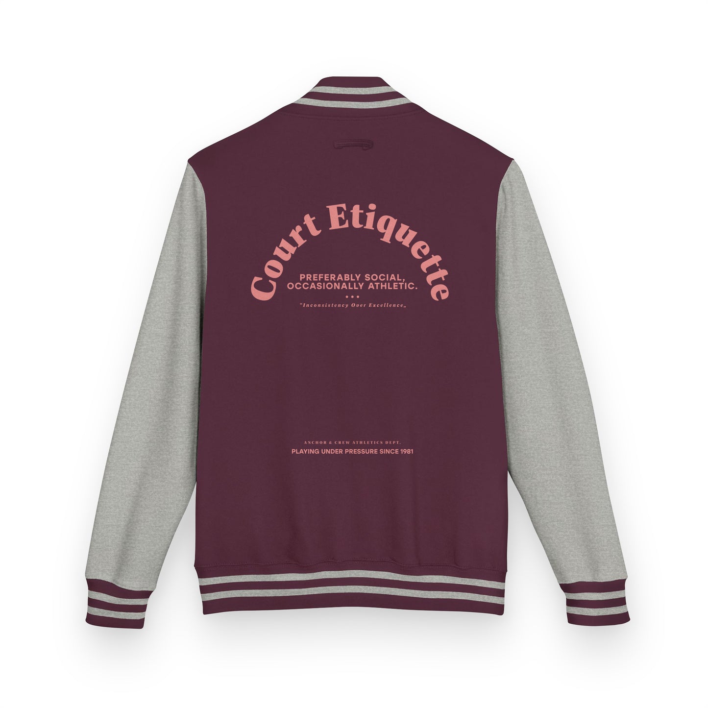 Court Etiquette Tennis Club League Cotton Varsity Letterman Jacket