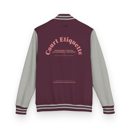 Court Etiquette Tennis Club League Cotton Varsity Letterman Jacket