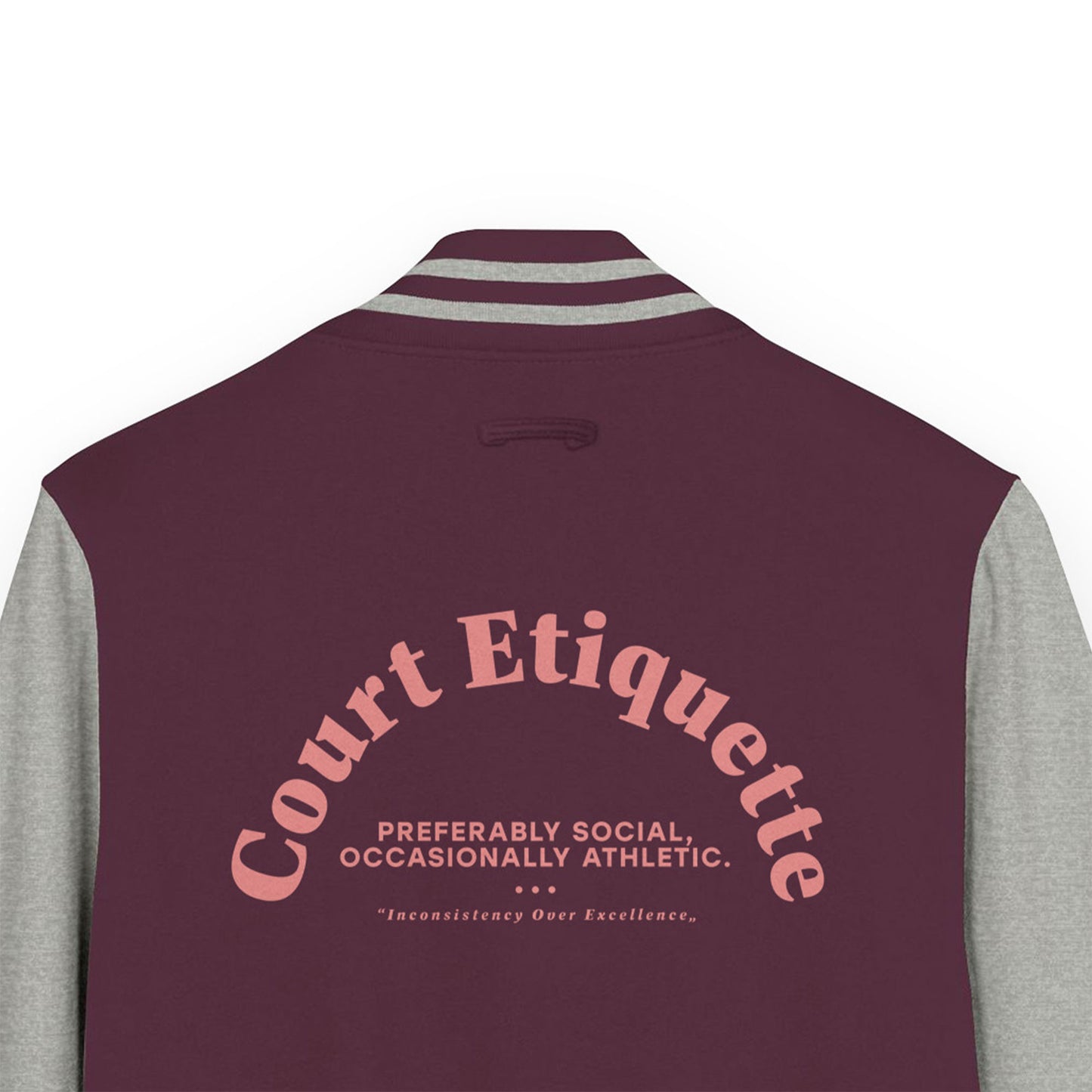 Court Etiquette Tennis Club League Cotton Varsity Letterman Jacket