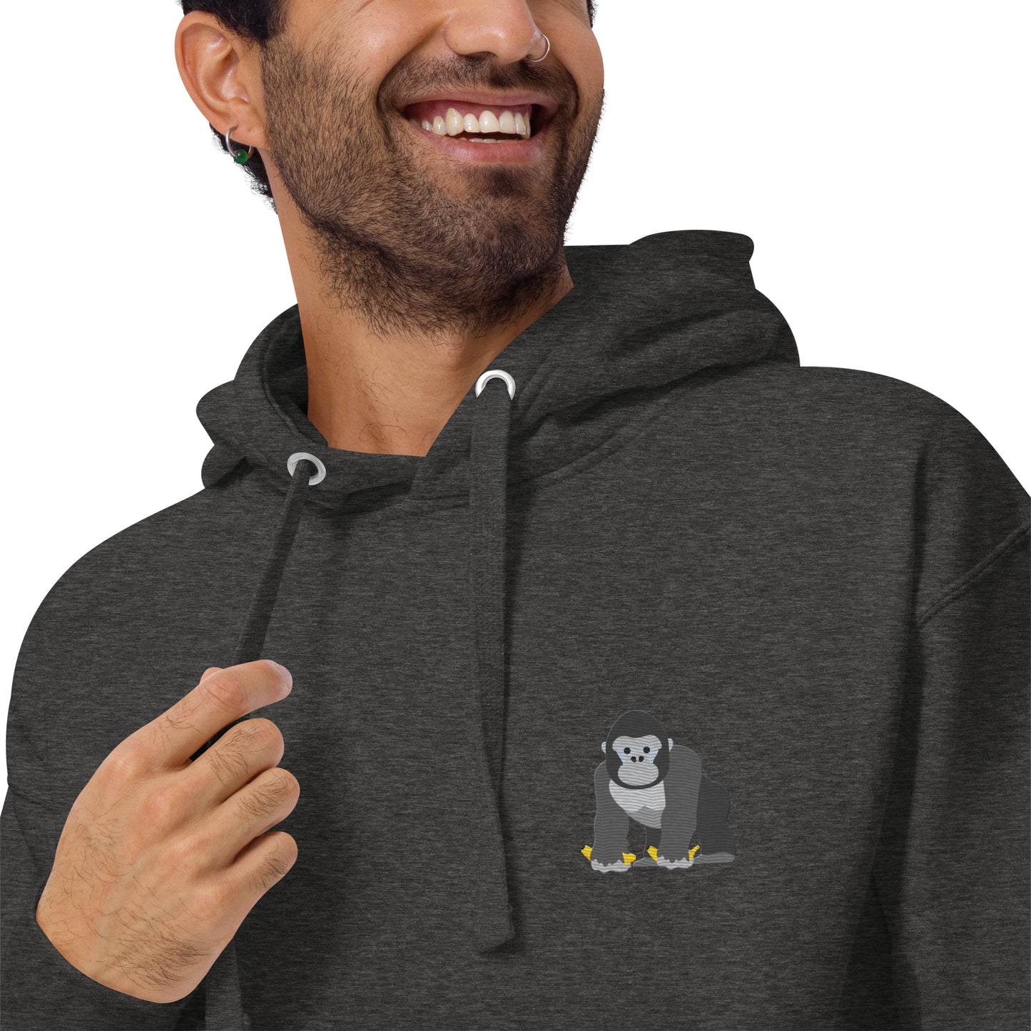 Think Ocean Gorilla Aspirations Cotton Blend Embroidered Hoodie