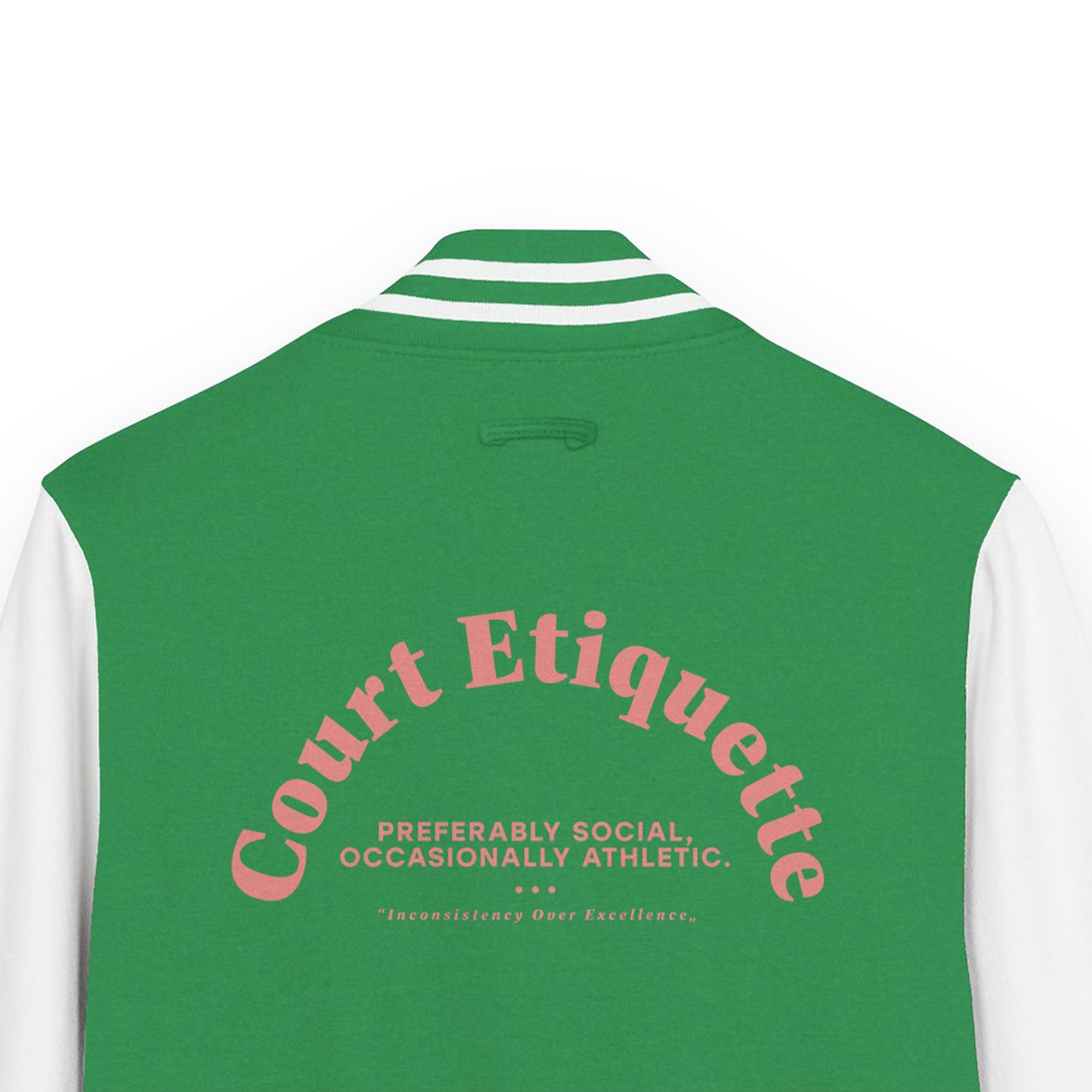 Court Etiquette Tennis Club League Cotton Varsity Letterman Jacket