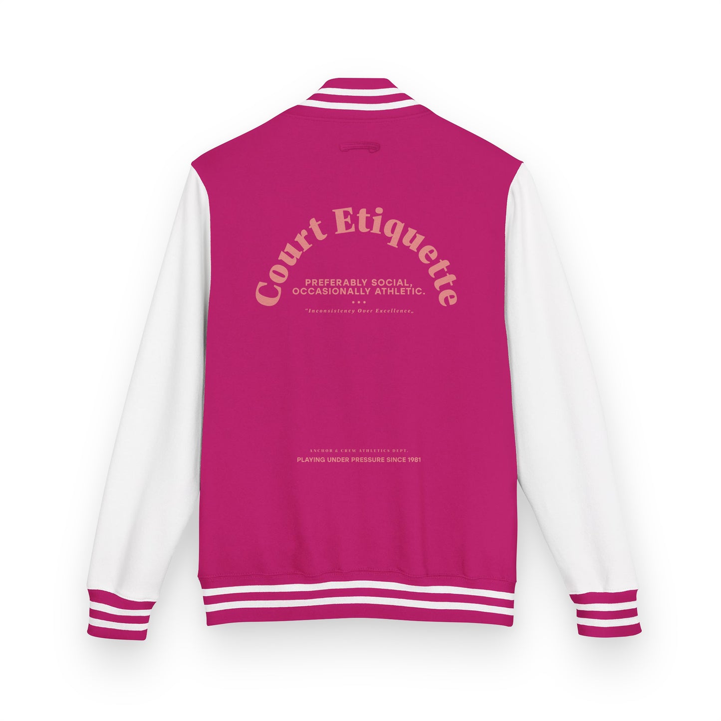 Court Etiquette Tennis Club League Cotton Varsity Letterman Jacket