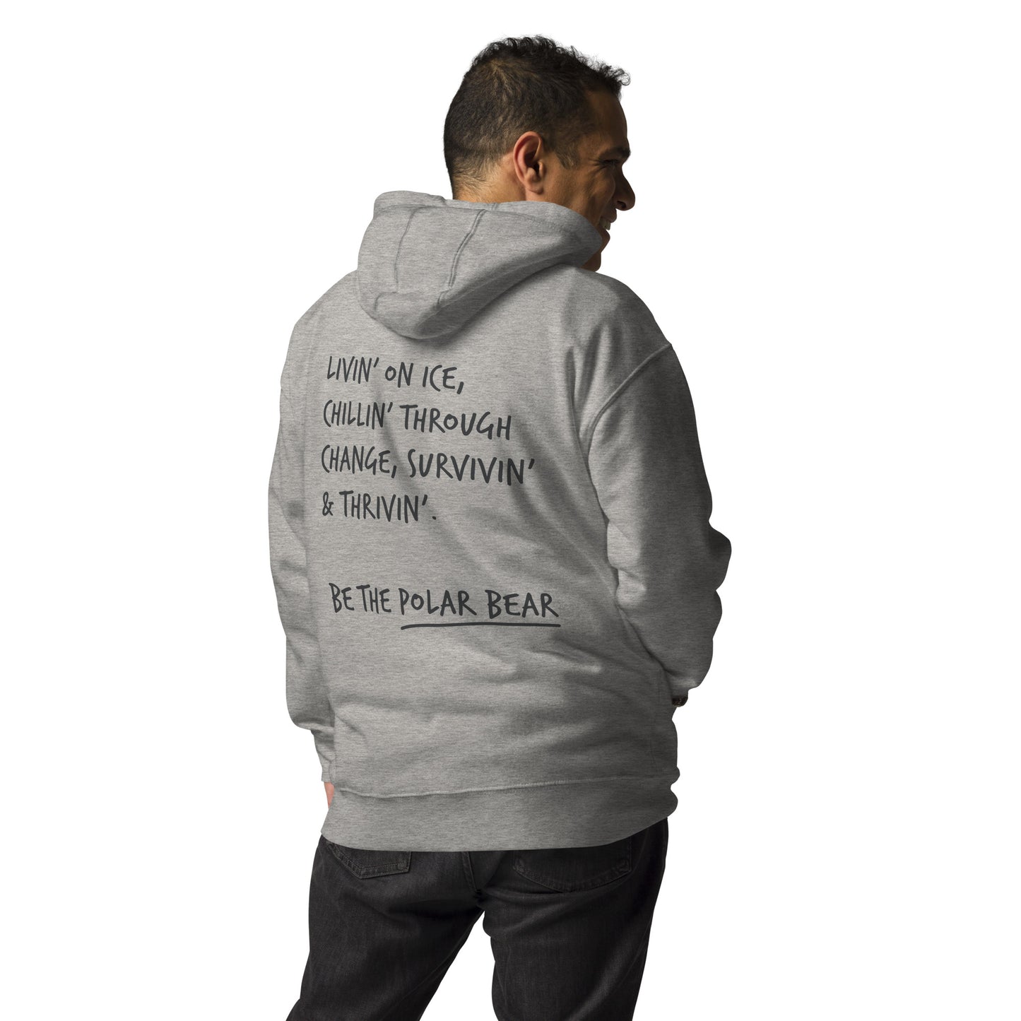 Think Ocean Polar Bear Aspirations Cotton Blend Embroidered Hoodie