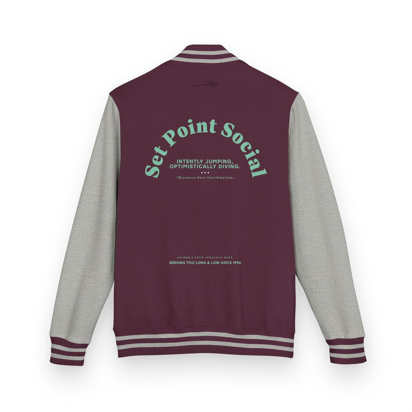 Set Point Social Volleyball Club League Cotton Varsity Letterman Jacket