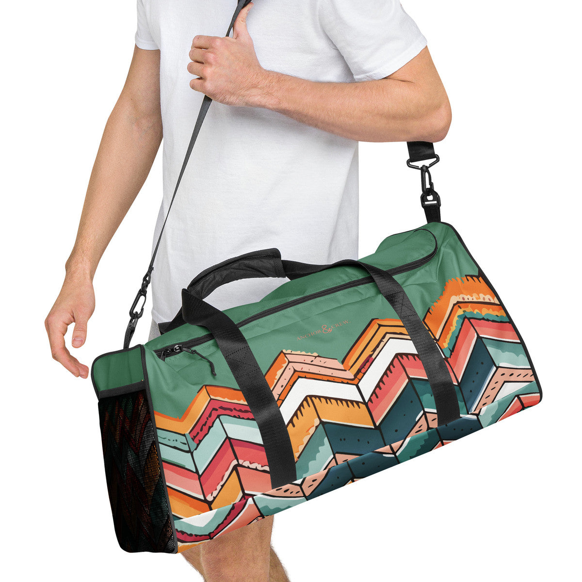 ANCHOR & CREW Vibrant Motif Pattern Weekender Duffle Bag