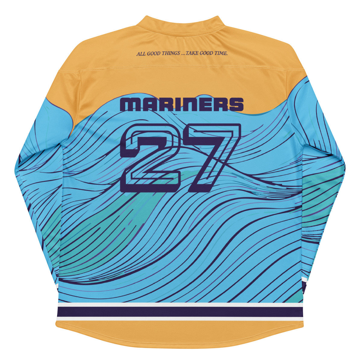 ANCHOR & CREW Deep Waves Pattern Recycled Fabric Hockey Jersey (#27