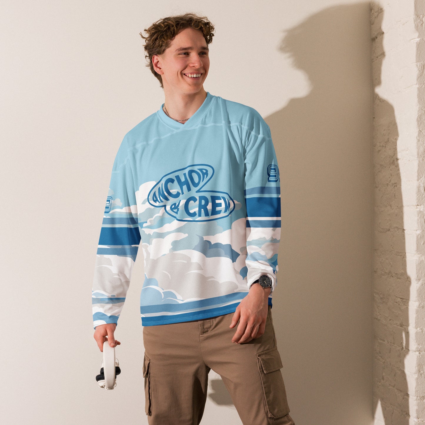 Cloud Thoughts Pattern Recycled Fabric Hockey Jersey (#99)