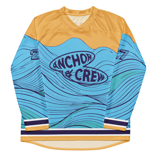 Deep Waves Pattern Recycled Fabric Hockey Jersey (#27)