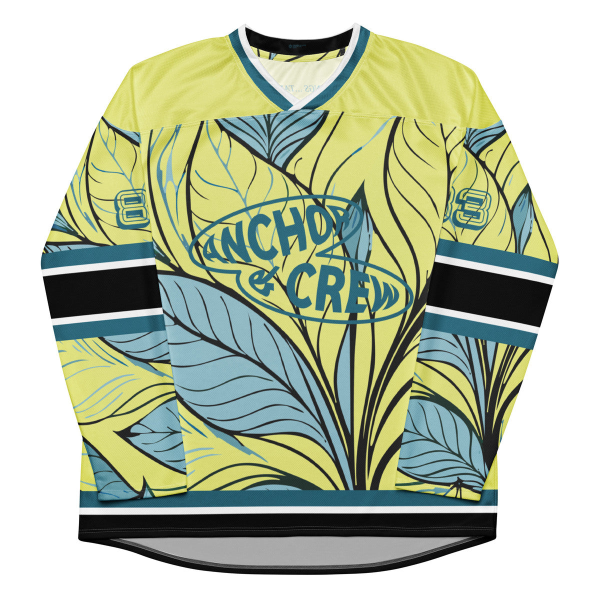 ANCHOR & CREW Exotic Leaves Pattern Recycled Fabric Hockey Jersey (#83)
