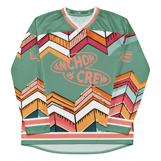 Vibrant Motif Pattern Recycled Fabric Hockey Jersey (#45)