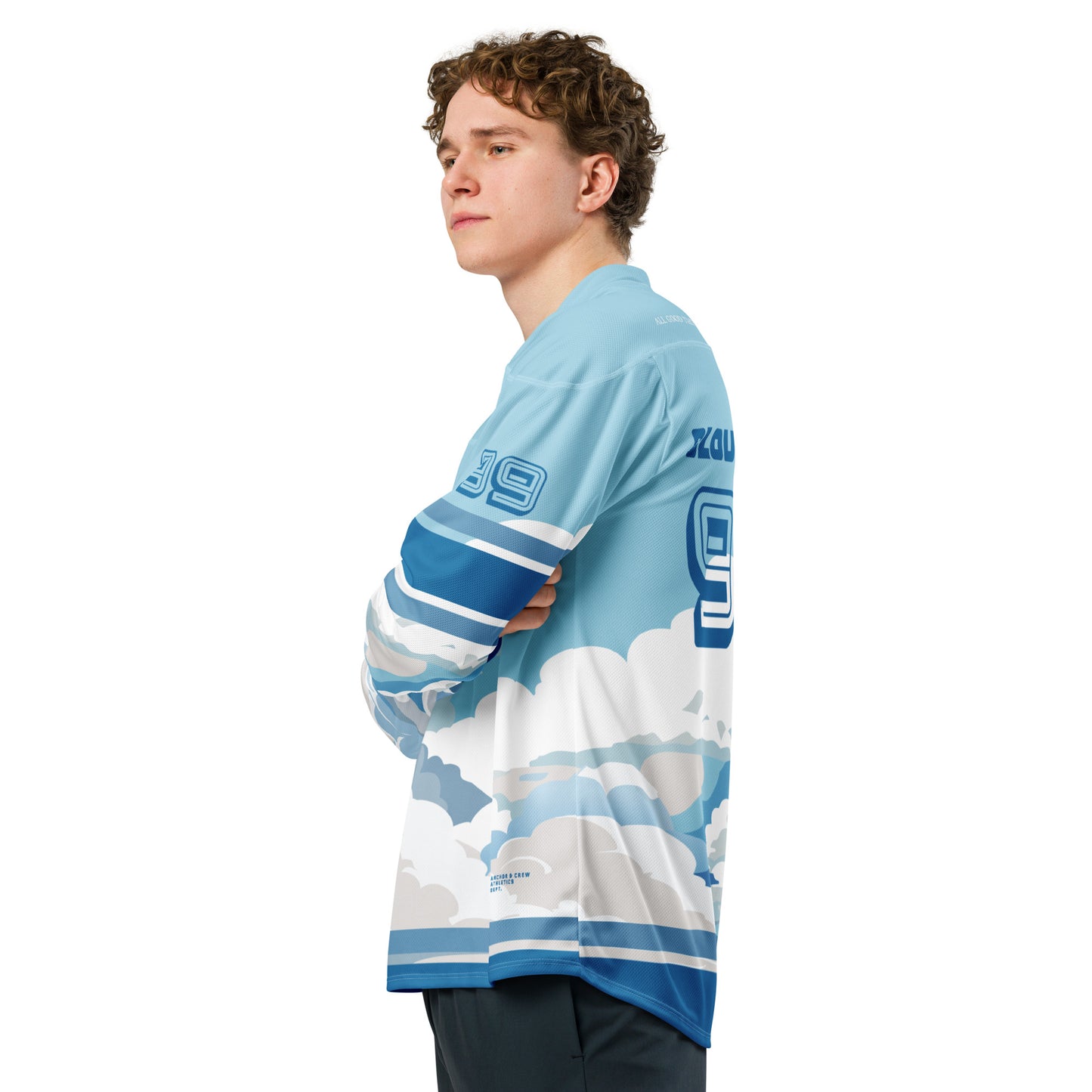 Cloud Thoughts Pattern Recycled Fabric Hockey Jersey (#99)