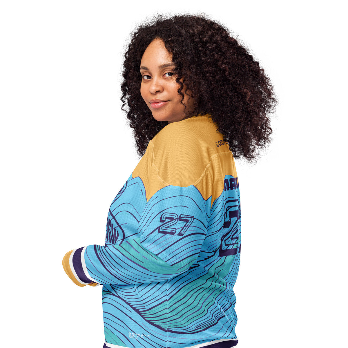 ANCHOR & CREW Deep Waves Pattern Recycled Fabric Hockey Jersey (#27