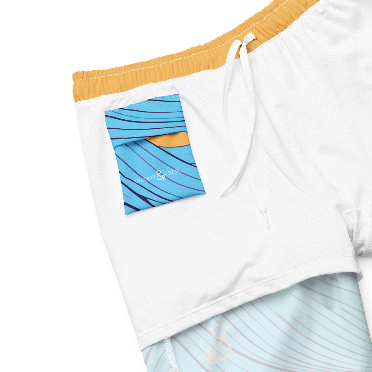 ANCHOR & CREW Deep Waves Pattern Recycled Fabric Swim Shorts