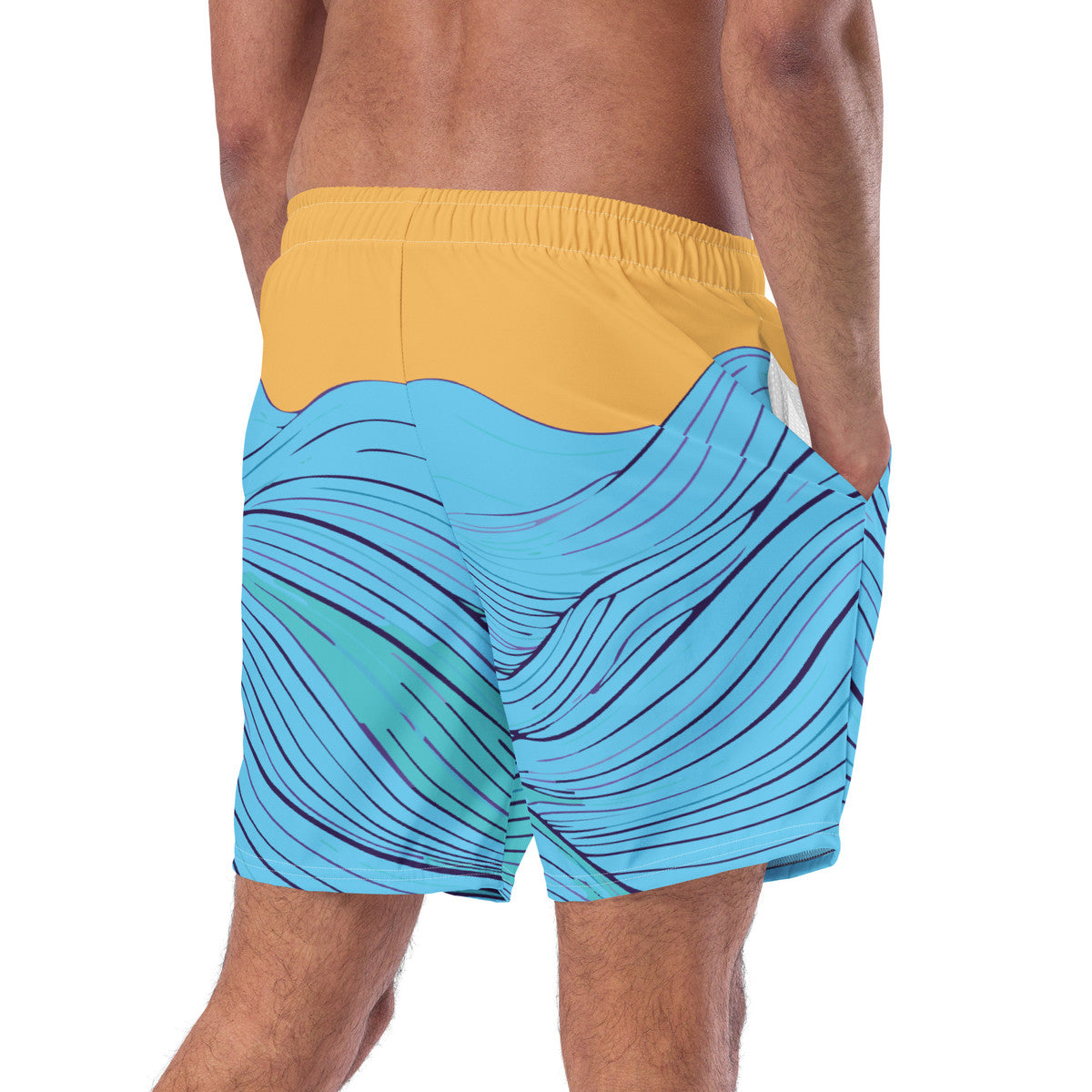 ANCHOR & CREW Deep Waves Pattern Recycled Fabric Swim Shorts