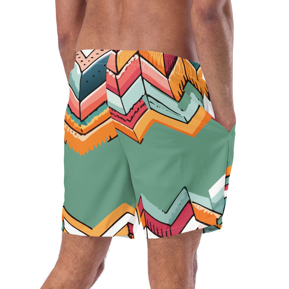 ANCHOR & CREW Vibrant Motif Pattern Recycled Fabric Swim Shorts