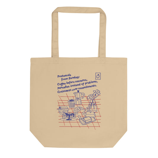 GUSTATORY Originals Postcards From Sunday Recycled Cotton Tote Bag