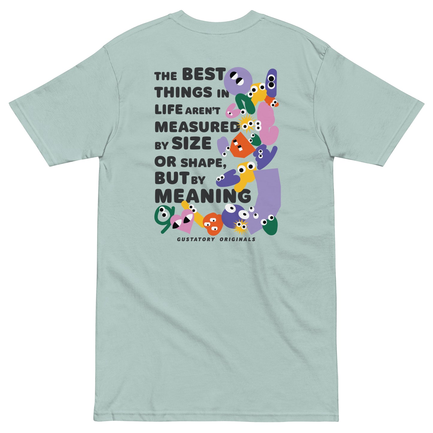 GUSTATORY Originals Shapes & Sizes Heavy Cotton Embroidered T-Shirt